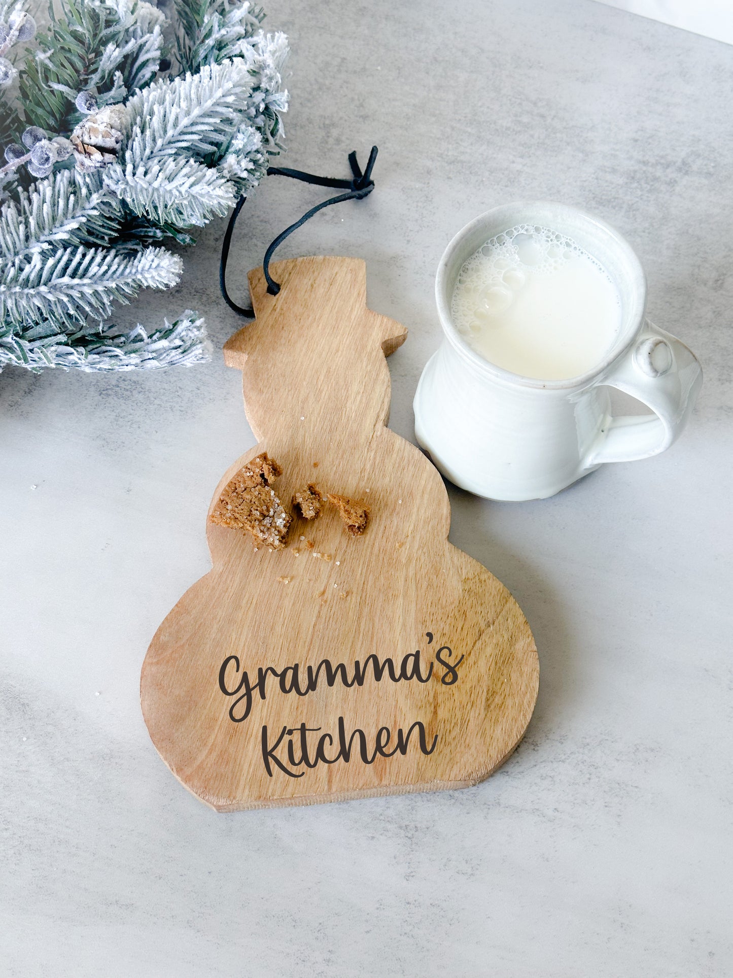 Personalized Wood Snowman Cookie Board