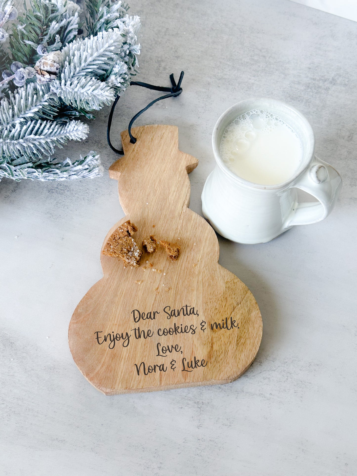 Personalized Wood Snowman Cookie Board