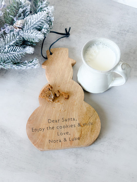 Personalized Wood Snowman Cookie Board